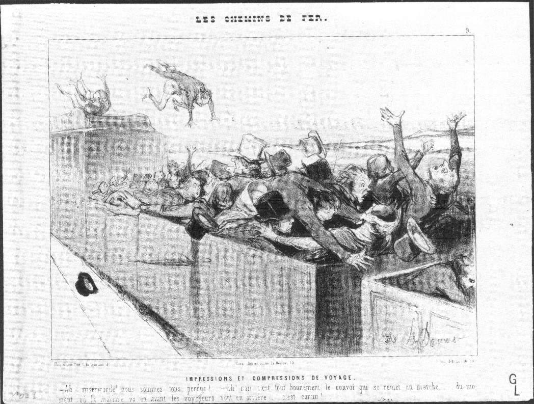 Imagens Impressas/Impressions et Compressions de Voyage, da série Le Chemin de Fer, de Honoré Daumier